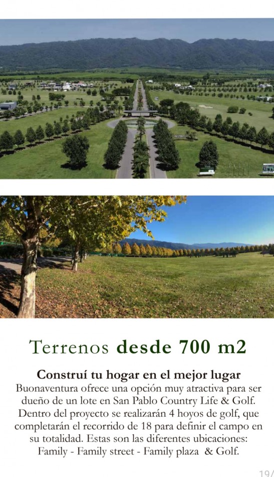 San Pablo Country - 3° Etapa - Lotes desde 700 m2- Buonaventura 