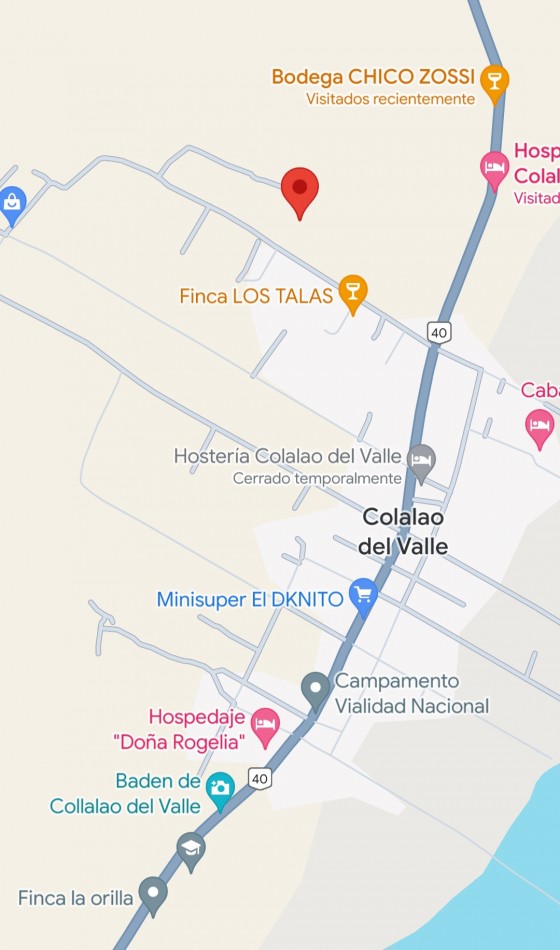 Colalao del Valle - Terreno de 9000 m2- Zona de Viñedos