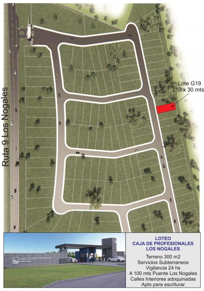 Los Nogales B° Privado Caja de Profesionales Terreno de 300 m2